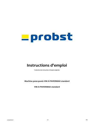 probst VM-X-PAVERMAX standard VM-X-PAVERMAX Installation Machine Manuel utilisateur | Fixfr