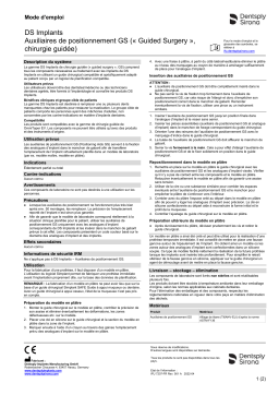 Dentsply Sirona DS Implants Positioning Aids GS ǀ FR ǀ 2022-04 Mode d'emploi