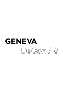 Geneva DeCon/S Manuel utilisateur