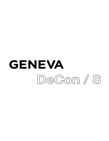 Geneva DeCon/S Manuel utilisateur | Fixfr