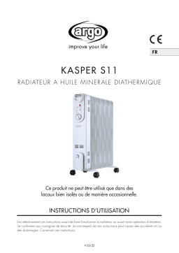 Argo KASPER S 11 ELECTRICAL HEATING Manuel utilisateur