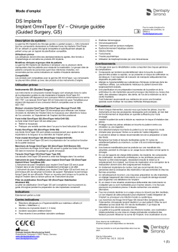 Dentsply Sirona OmniTaper EV Guided Surgery GS ǀ FR ǀ 2022-08 Mode d'emploi