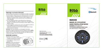 Boss Audio Systems MGR250B Gauge, MECH-LESS Multimedia Player (no CD/DVD) Manuel utilisateur | Fixfr