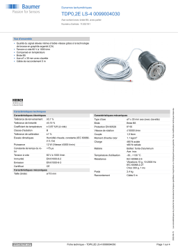 Baumer TDP0,2E LS-4 0099004030 Tachogenerator Fiche technique