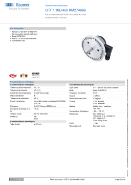 Baumer GTF7.16L/460 KM274999 Tachogenerator Fiche technique