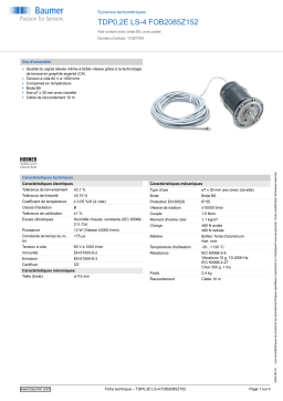 Baumer TDP0,2E LS-4 FOB2085Z152 Tachogenerator Fiche technique