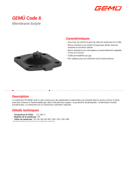 Gemu Code 6 Butyl diaphragm Fiche technique