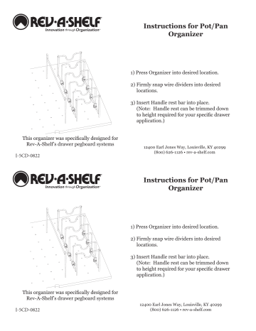 Rev-A-Shelf 5DCD-1-CR Drawer Peg System Manuel utilisateur | Fixfr
