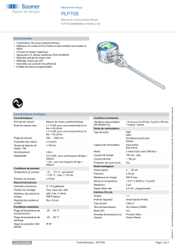 Baumer PLP70S Level measurement Fiche technique