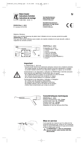 KaVo PROPHYflex 2 - 2012 Mode d'emploi | Fixfr