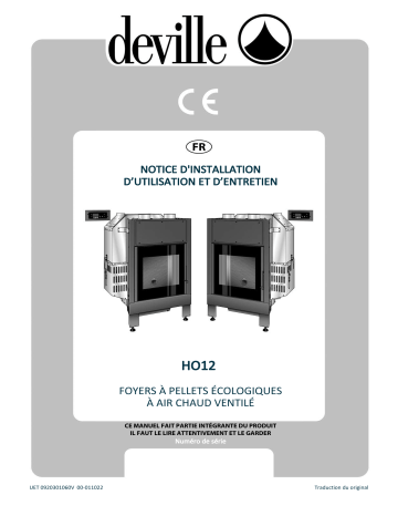 HO12 - trémie droite - Cheminée | DEVILLE HO12 - trémie gauche - Cheminée Foyer à Granulés Manuel utilisateur | Fixfr