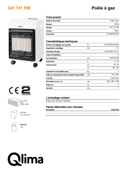 QLIMA GH741RM Ga heater Manuel utilisateur