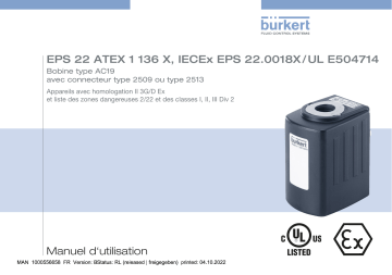 Burkert AC19 Coil Manuel utilisateur | Fixfr