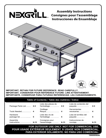 Nexgrill 720-0786L grill Manuel du propriétaire | Fixfr