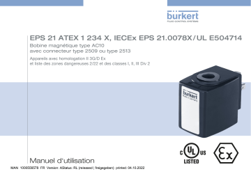 Burkert AC10 Solenoid coil Manuel utilisateur | Fixfr