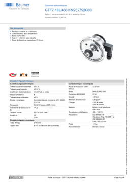 Baumer GTF7.16L/460 KM982792G06 Tachogenerator Fiche technique