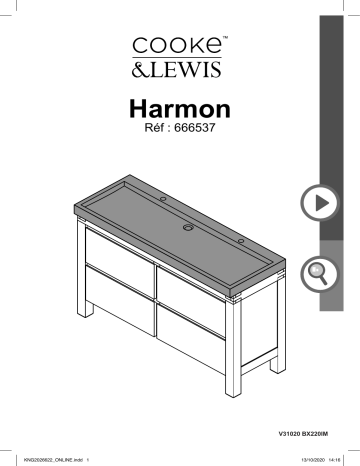 Cooke & Lewis HARMON vanity unit 140cm Manuel utilisateur | Fixfr