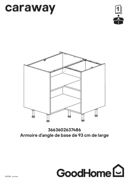 GoodHome 93cm Wide Corner Base Cabinet Manuel utilisateur