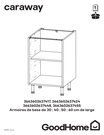 GoodHome 30; 40; 50; 60cm Wide Base Cabinets Manuel utilisateur | Fixfr