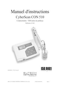 Eutech CYBERSCAN CON 510 CONDUCTIVITY BENCH METER Manuel du propriétaire