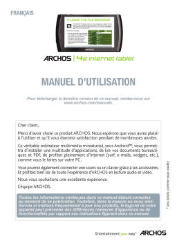 Archos 48 Internet Tablet Manuel utilisateur