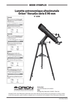 Orion 52590 VersaGo E-Series 90mm Altazimuth Refractor Manuel utilisateur