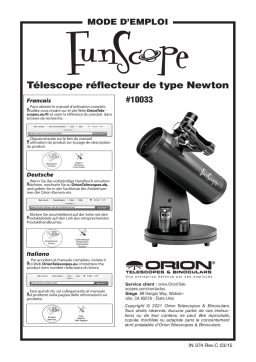 Orion 10033 FunScope 76mm TableTop Reflector Telescope Manuel utilisateur