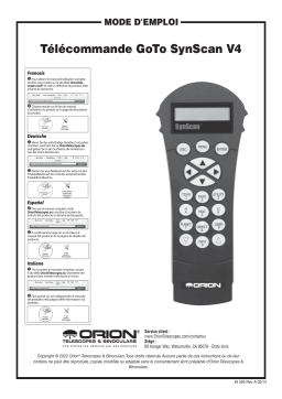 Orion 07942 SynScan V5 Computerized GoTo Hand Controller Manuel utilisateur