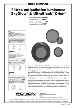 Orion 05654 1.25" UltraBlock NarrowBand Filter Manuel utilisateur