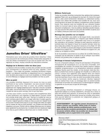 09350 | Orion 09351 UltraView 10x50 Wide-Angle Binoculars Manuel utilisateur | Fixfr