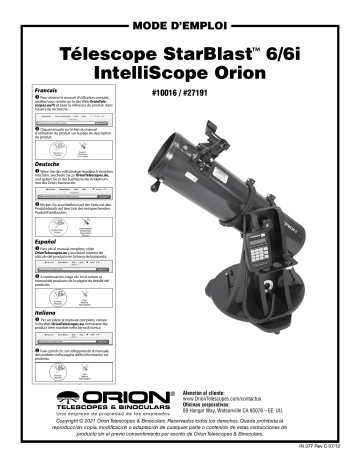 Orion 27926 StarBlast 6 IntelliScope Upgrade Kit Manuel utilisateur | Fixfr