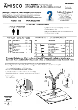 Amisco Billy 50551-36 Pub table base Manuel utilisateur
