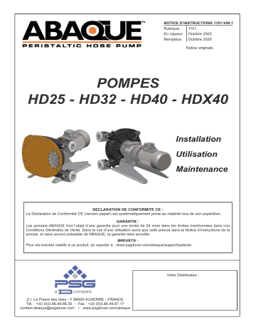 Abaque 1101-V00 HD25 HD32 HD40 HDX40 Manuel utilisateur | Fixfr