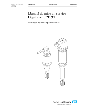 Endres+Hauser Liquiphant FTL31 Mode d'emploi | Fixfr