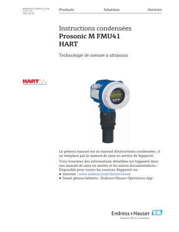 Endres+Hauser Prosonic M FMU41 HART Manuel utilisateur | Fixfr