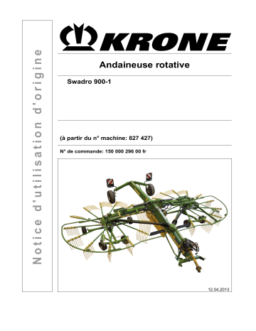 Krone BA Swadro 900-1 Mode d'emploi | Fixfr