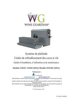 Wine Guardian Ceiling Mount System Manuel utilisateur