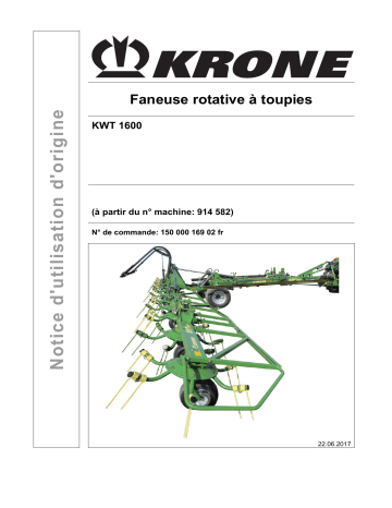 Krone BA KWT 1600 Mode d'emploi | Fixfr