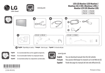 LG 27UL500-W Guide d'installation | Fixfr