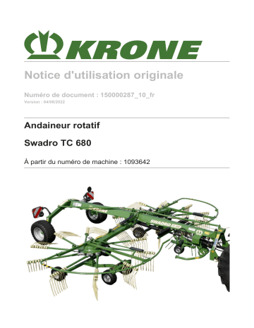 Krone BA Swadro TC 680 Mode d'emploi | Fixfr