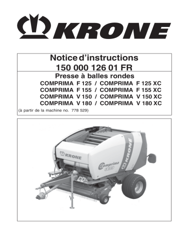 Krone BA Comprima F125/F155/V150/V180 (XC) Mode d'emploi | Fixfr