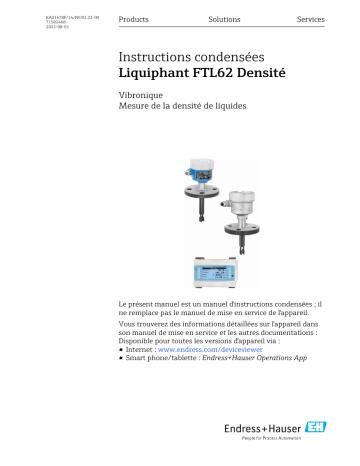 Endres+Hauser Liquiphant FTL62 Density Manuel utilisateur | Fixfr