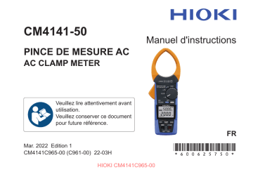 Hioki AC CLAMP METER CM4141-50 Manuel utilisateur | Fixfr
