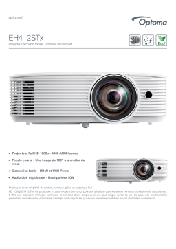 Optoma EH412STx Short throw, bright and compact projector Manuel du propriétaire