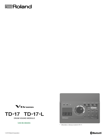 Roland TD-17 Drum Sound Module Fiche technique | Fixfr