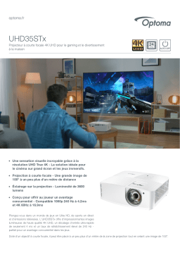 Optoma UHD35STx Short throw 4K UHD gaming and home entertainment projector Manuel du propriétaire