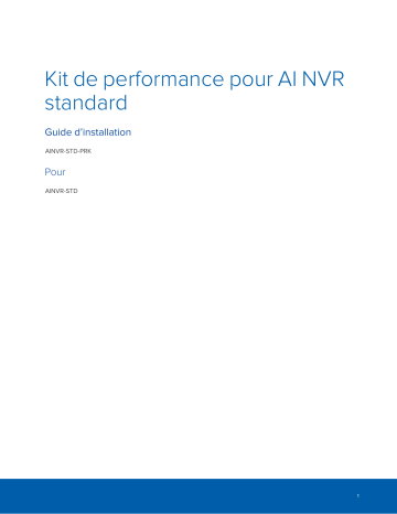 Avigilon AI NVR Standard Performance Kit Guide d'installation | Fixfr