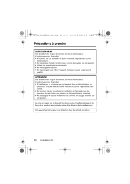 Panasonic HCX20E Mode d'emploi