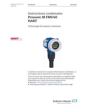 Endres+Hauser Prosonic M FMU40 HART Manuel utilisateur | Fixfr