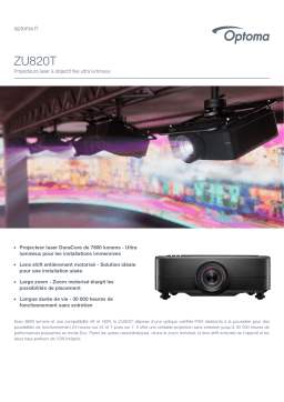 Optoma ZU820T Ultra bright professional laser projector Manuel du propriétaire